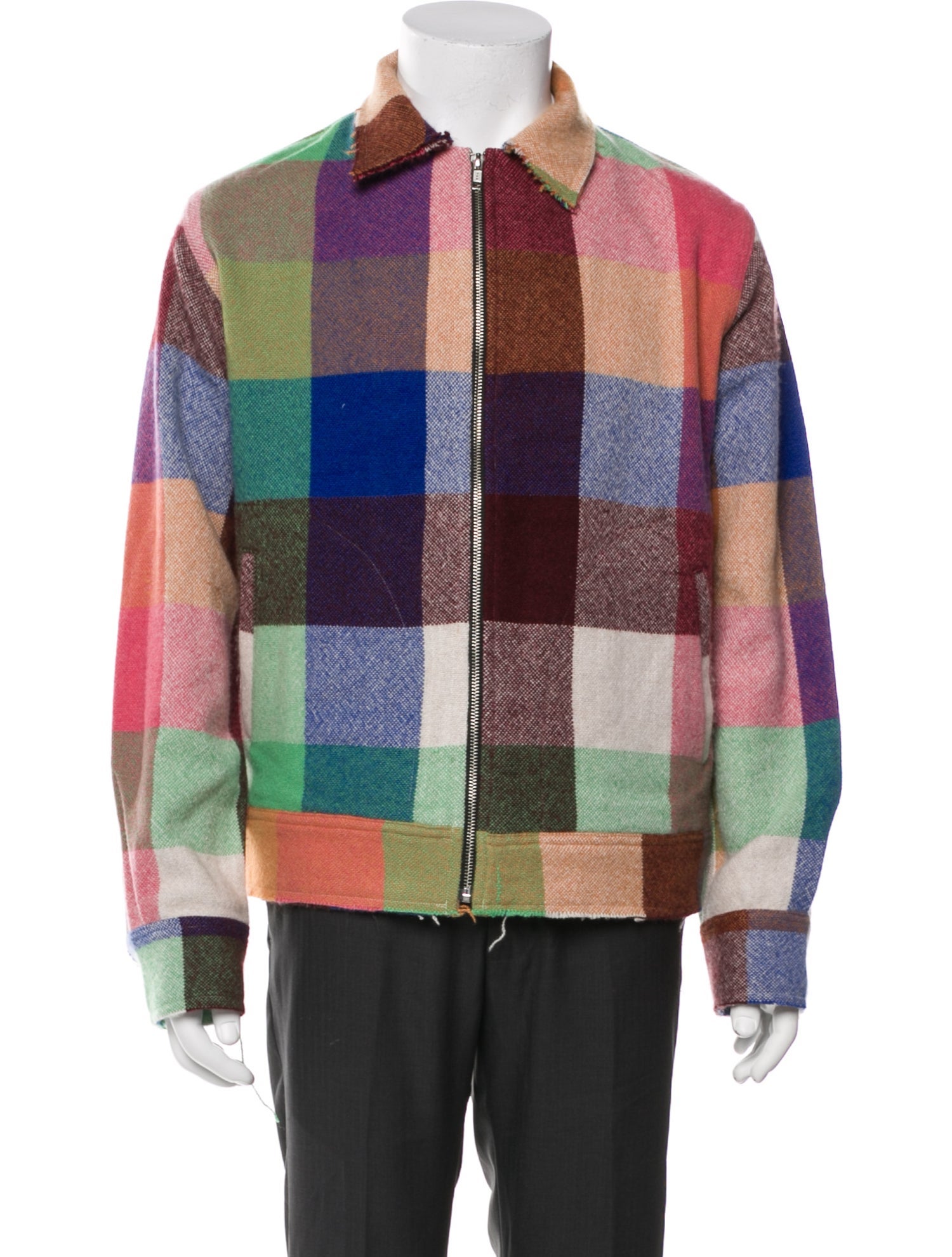 The Elder Statesman Cashmere Plaid Print Cardigan