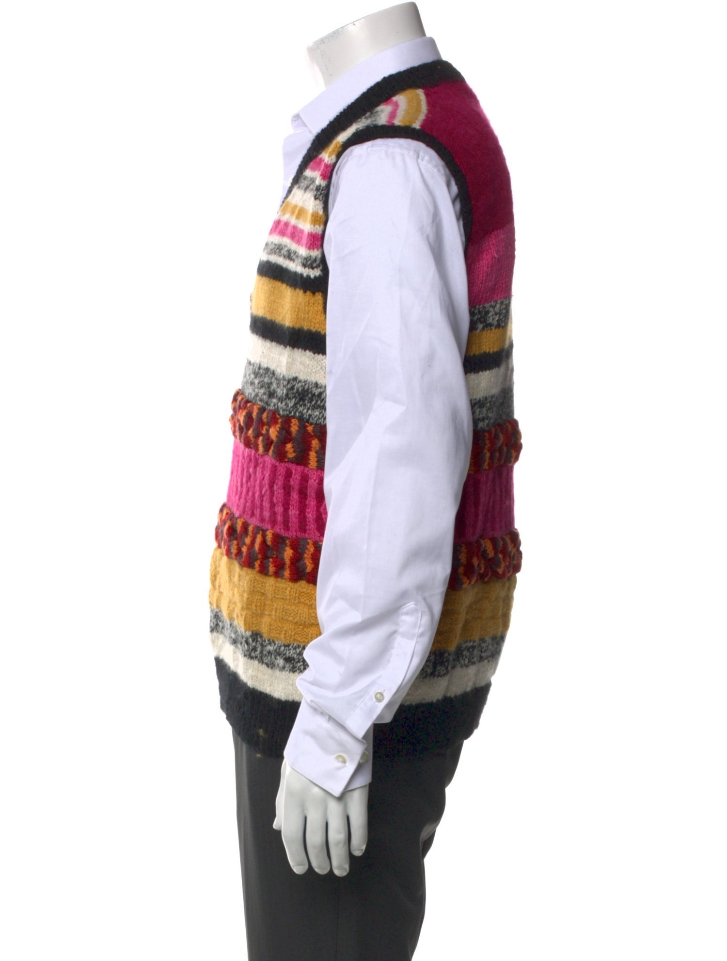 The Elder Statesman Striped V-Neck Sweater Vest