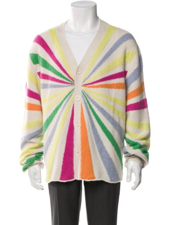 The Elder Statesman Graphic Print V-Neck Cardigan