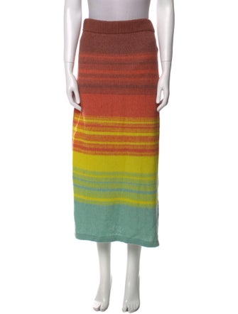 The Elder Statesman Cashmere Midi Length Skirt