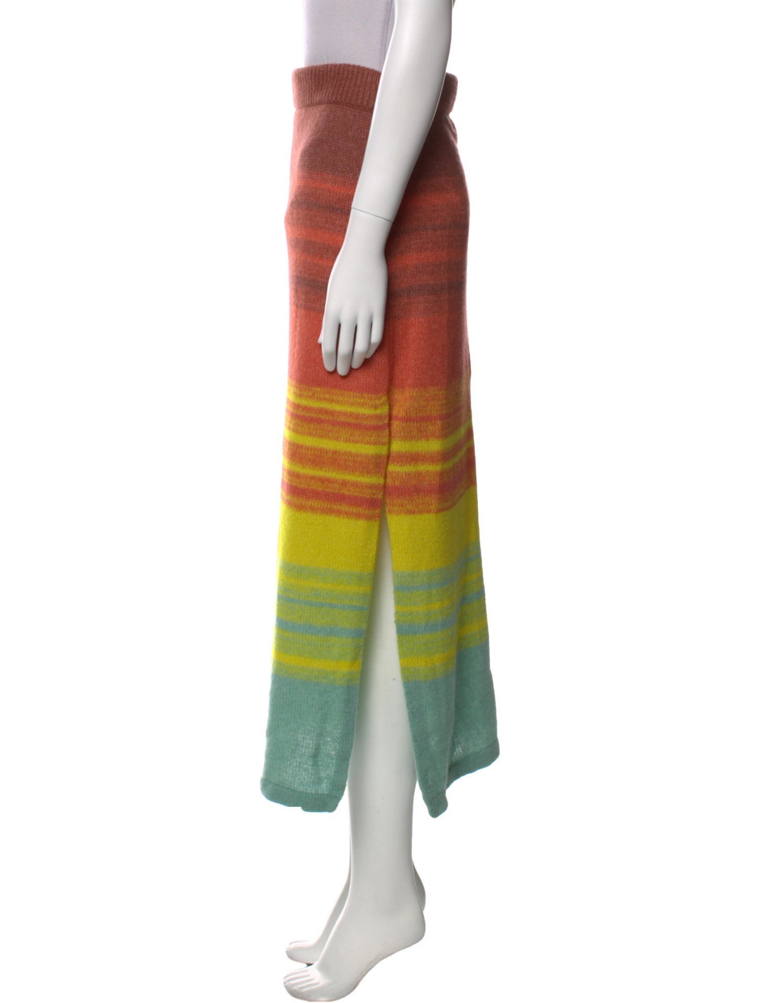 The Elder Statesman Cashmere Midi Length Skirt