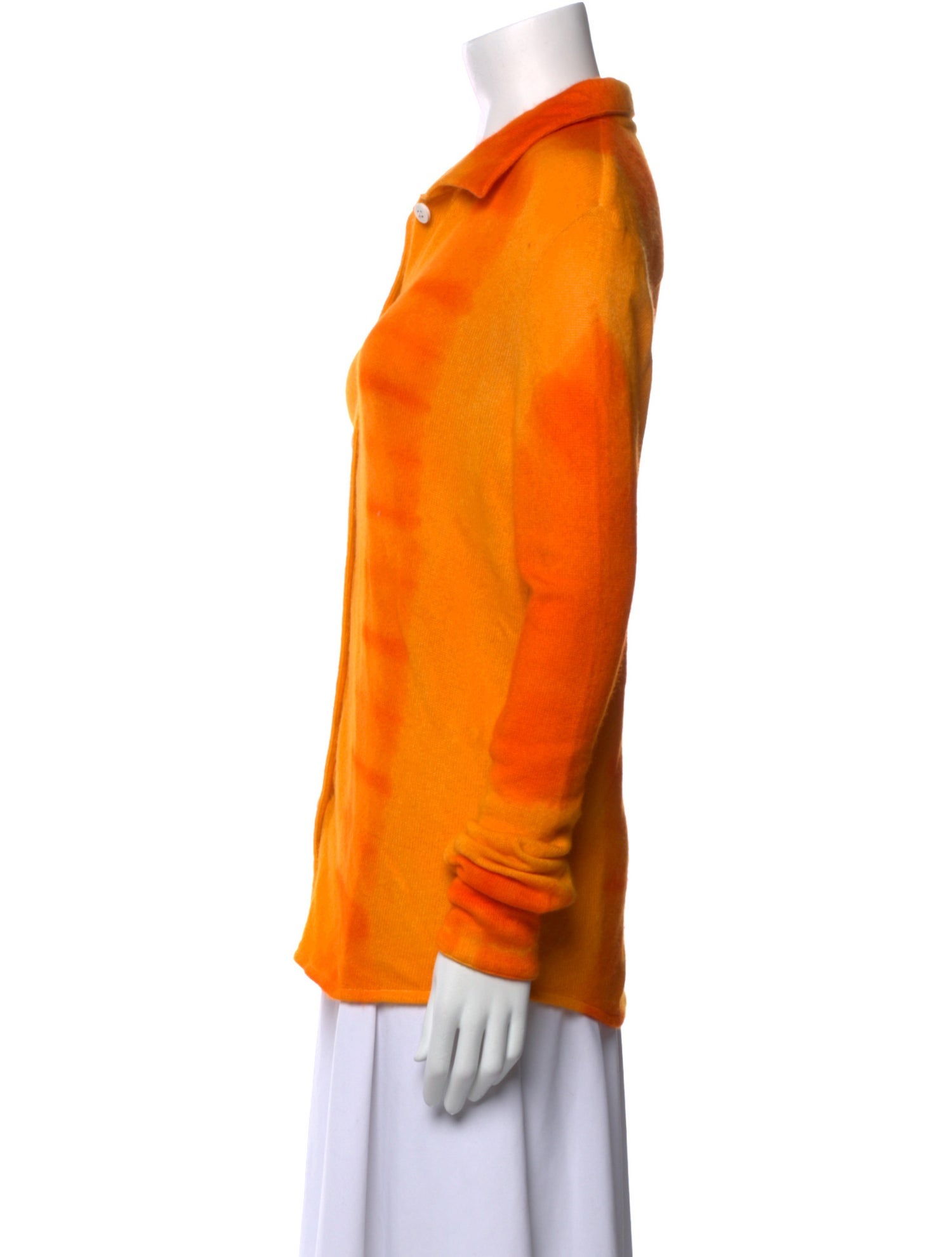 The Elder Statesman Cashmere Long Sleeve Button-Up Top