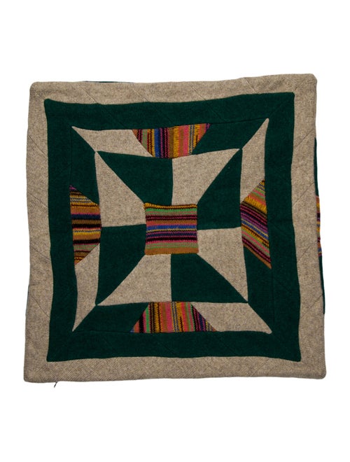 The Elder Statesman Cashmere Geometric Throw Pillow