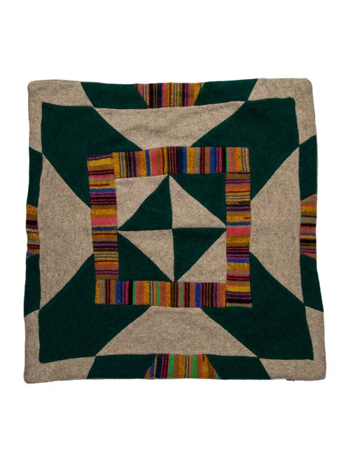 The Elder Statesman Cashmere Geometric Throw Pillow