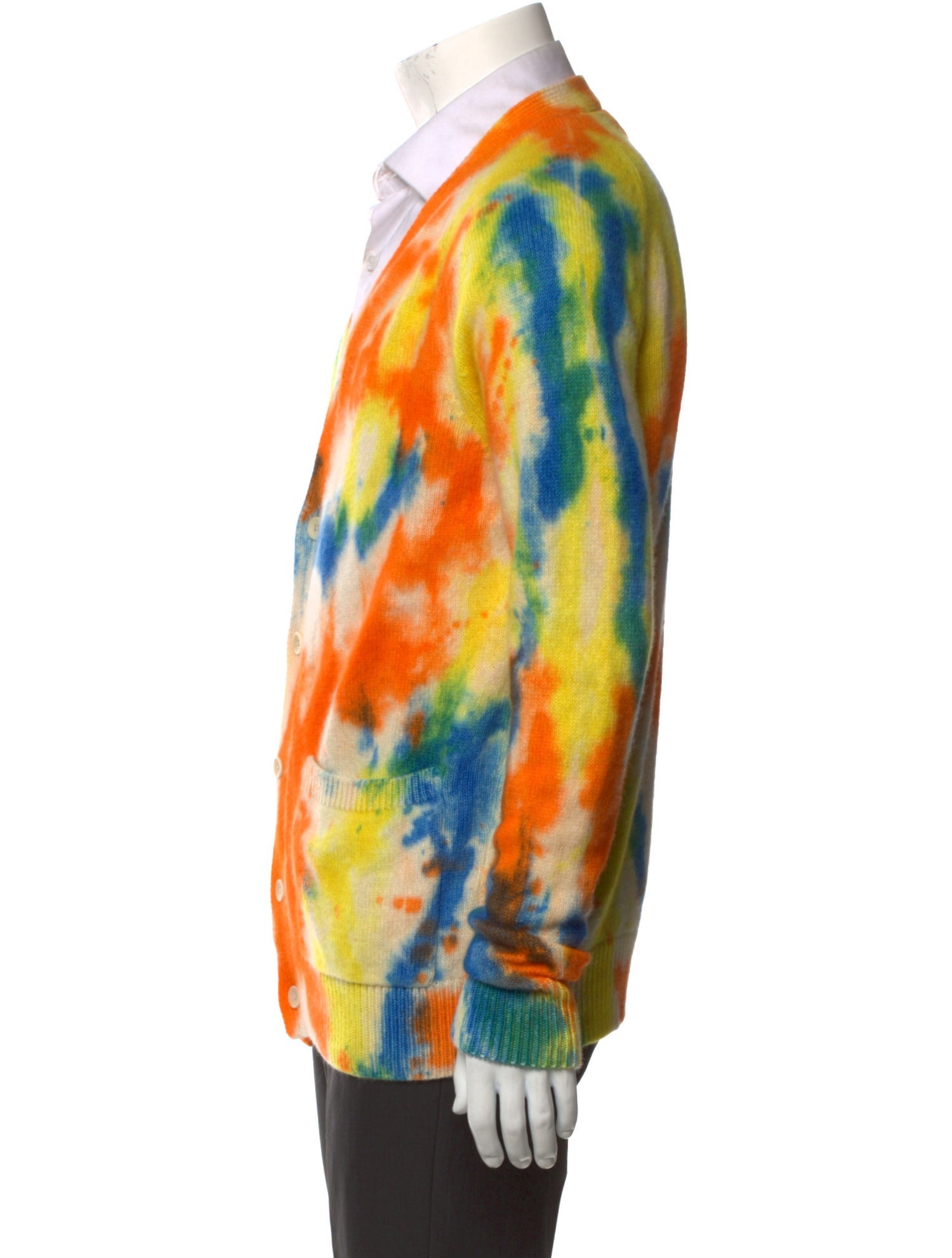 The Elder Statesman Cashmere Tie-Dye Print Cardigan
