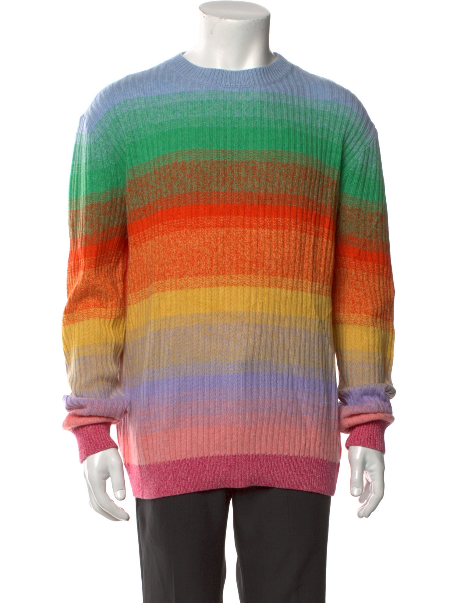 The Elder Statesman Striped Crew Neck Pullover