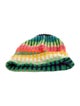 The Elder Statesman Orange printed cashmere The Elder Statesman beanie hat.