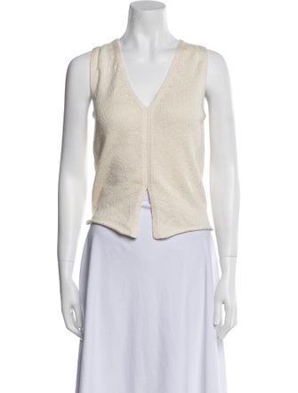 The Elder Statesman V-Neck Sleeveless Crop Top