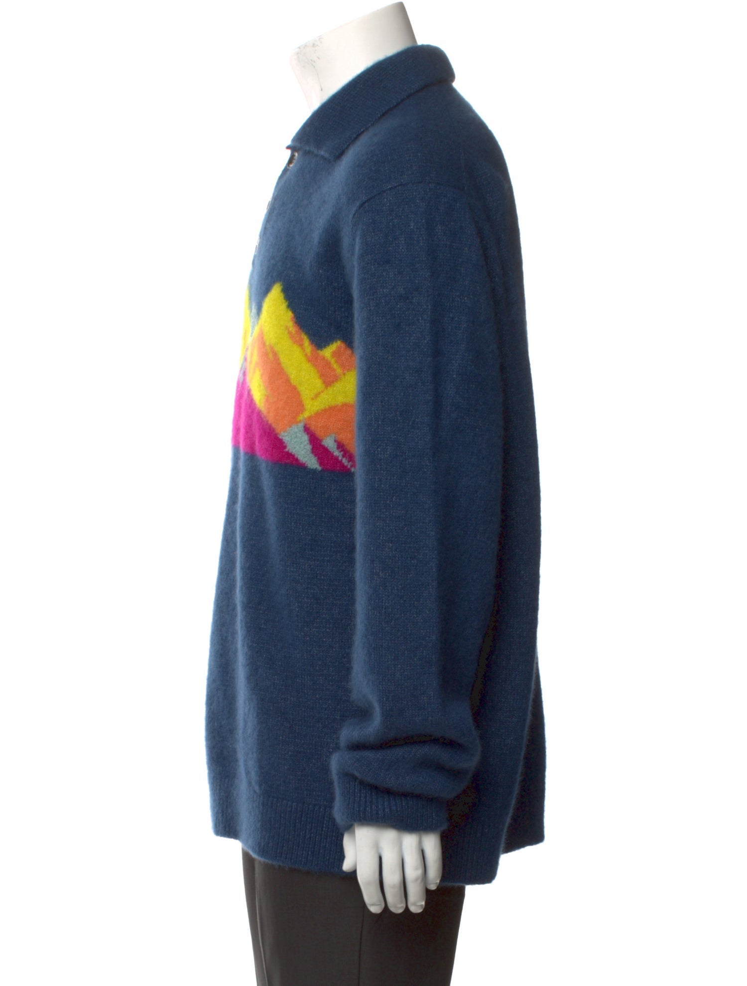 The Elder Statesman Graphic Print Crew Neck Polo Sweater