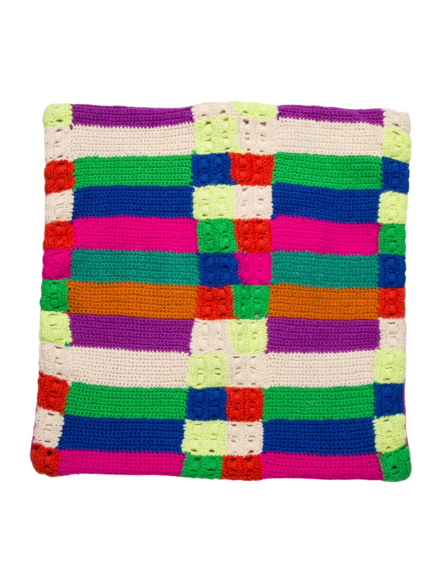 The Elder Statesman Cashmere Crocheted PIllow Sham