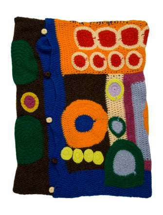 The Elder Statesman Crochet Mixer Rectangular Throw Pillow