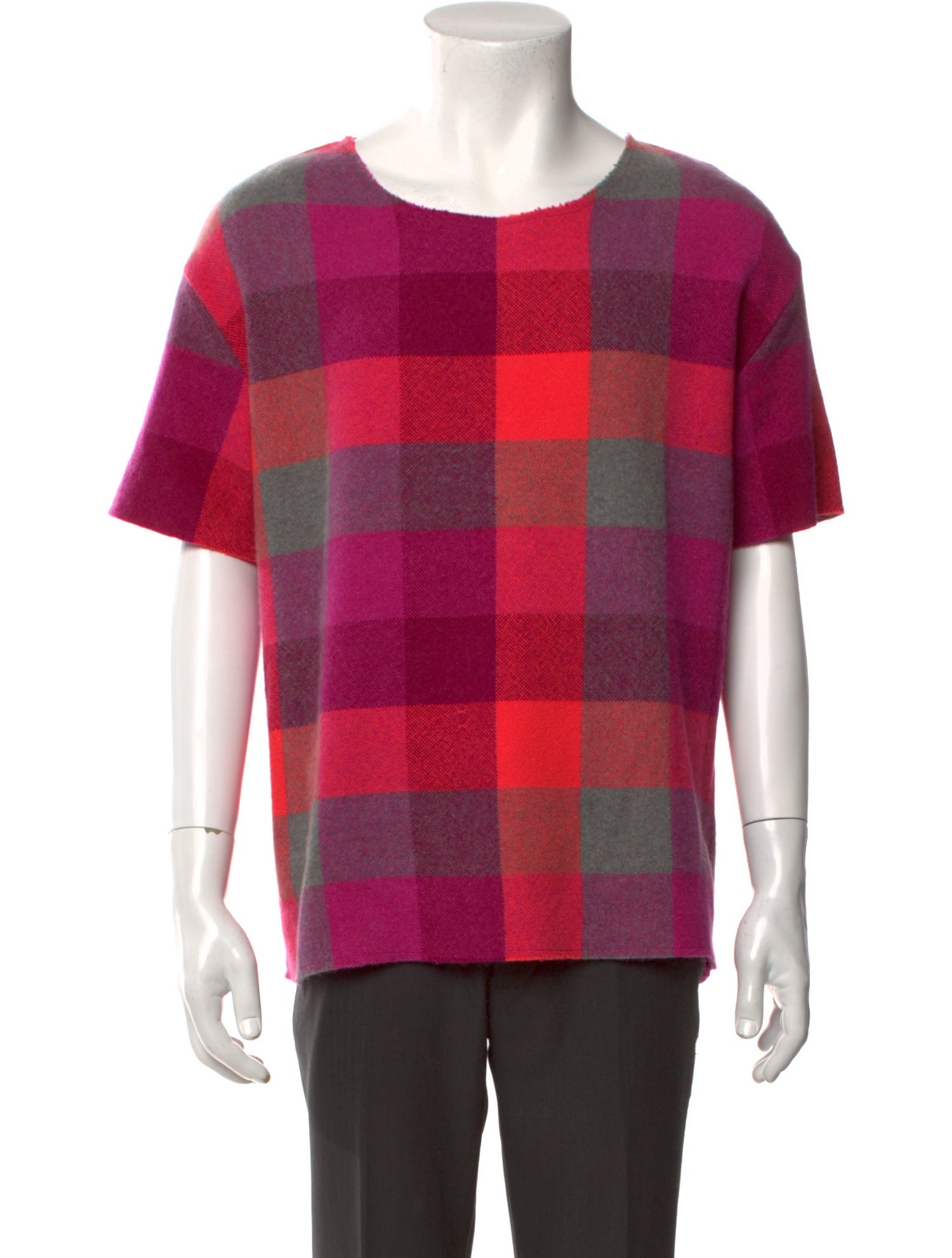 The Elder Statesman Cashmere Plaid Print Pullover