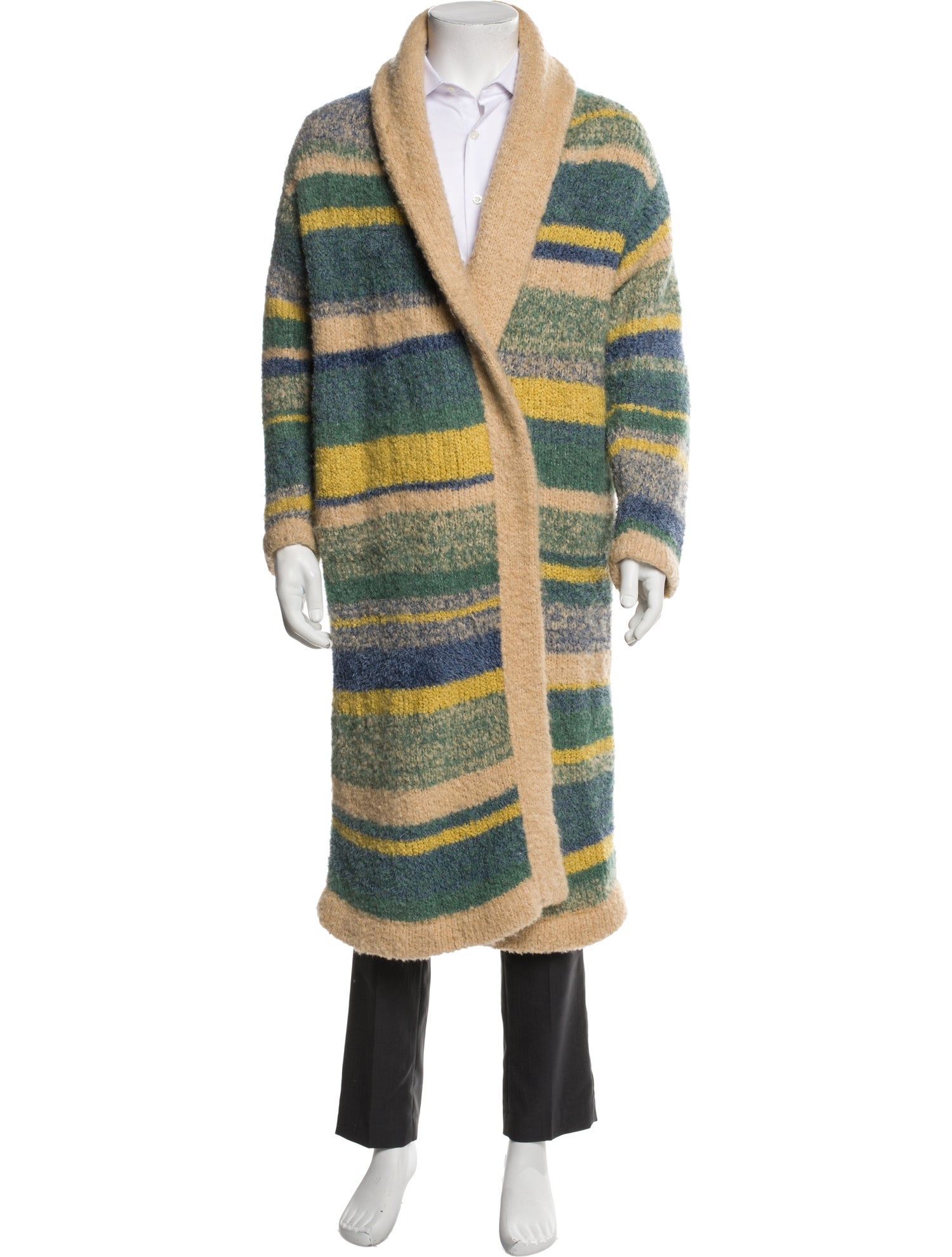 The Elder Statesman Striped V-Neck Cardigan