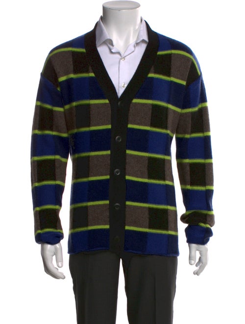 The Elder Statesman Plaid Print V-Neck Cardigan