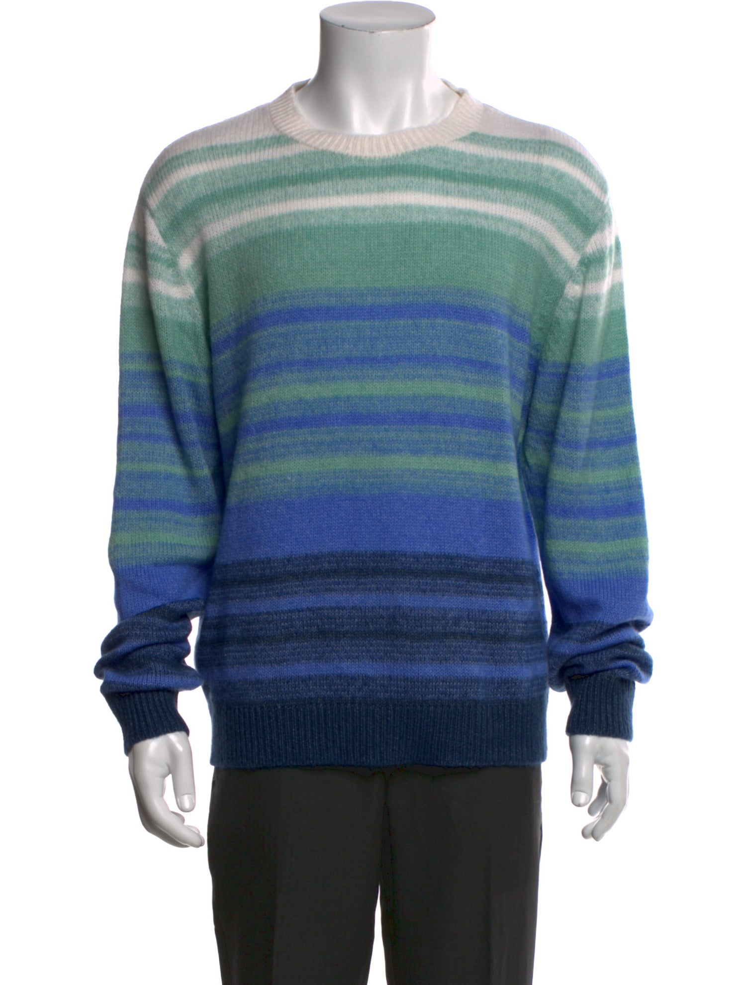 The Elder Statesman Striped Crew Neck Pullover