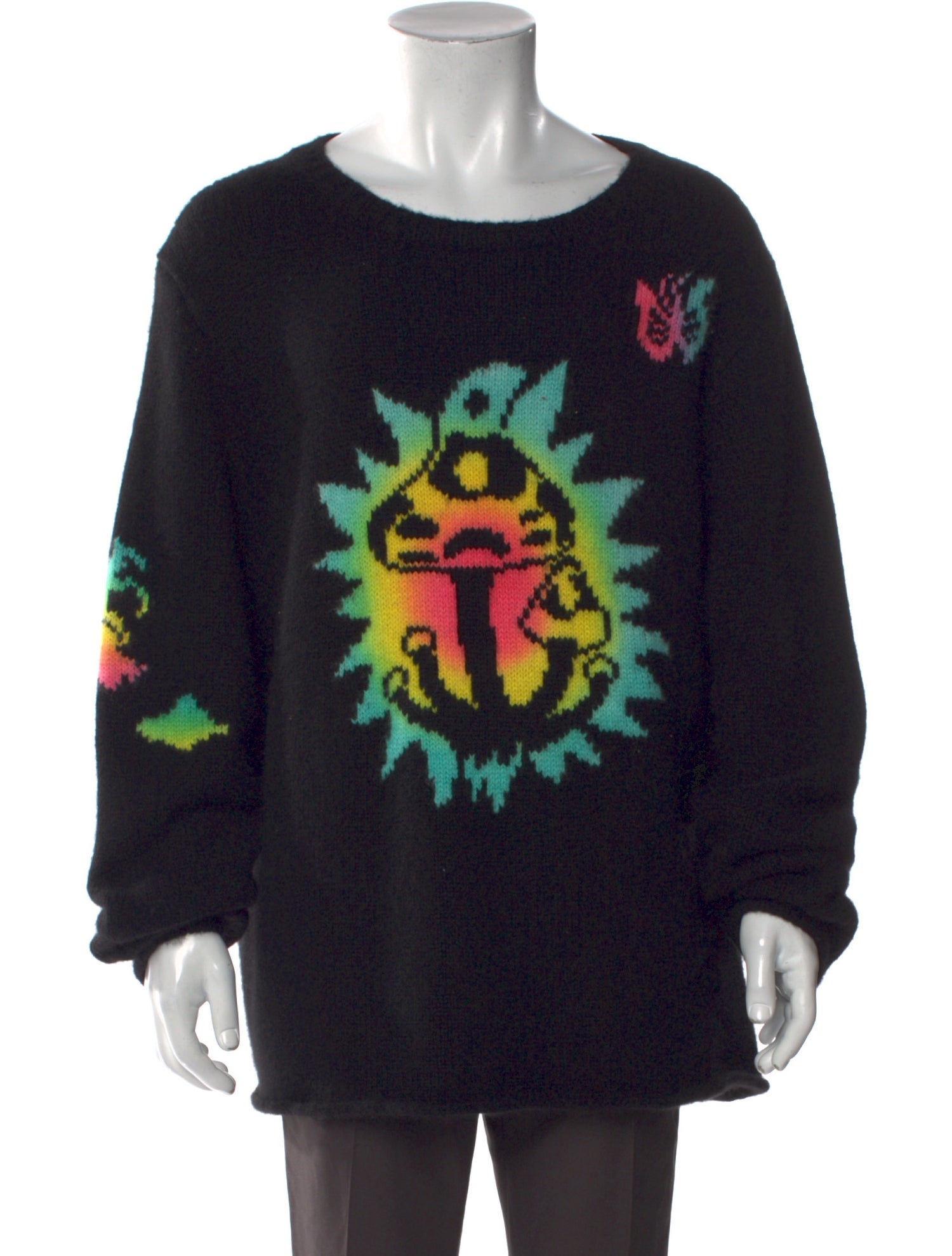 The Elder Statesman Cashmere Graphic Print Pullover