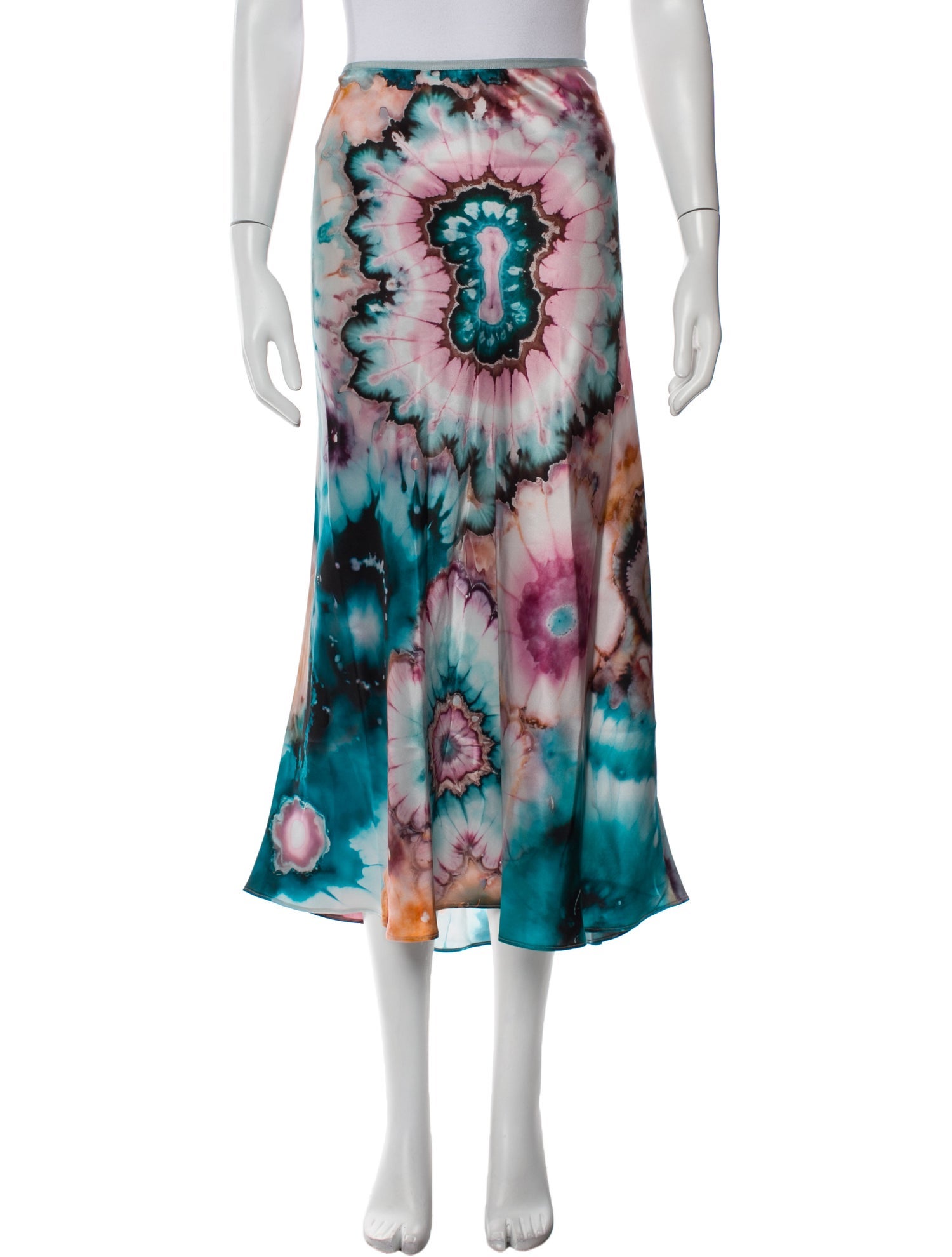 The Elder Statesman Silk Midi Length Skirt