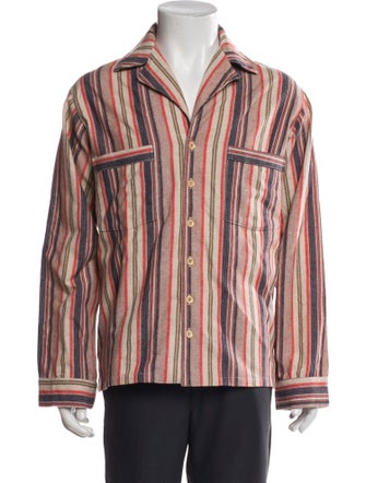 The Elder Statesman Cashmere Striped Pajama Top