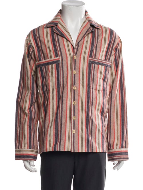 The Elder Statesman Cashmere Striped Pajama Top