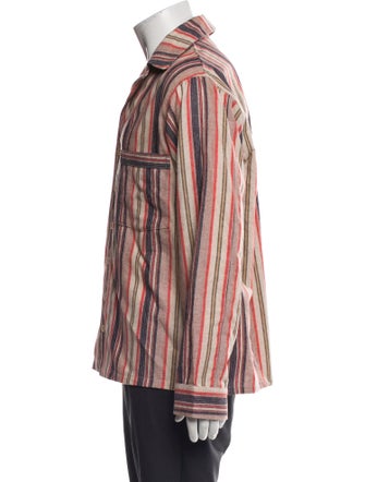 The Elder Statesman Cashmere Striped Pajama Top