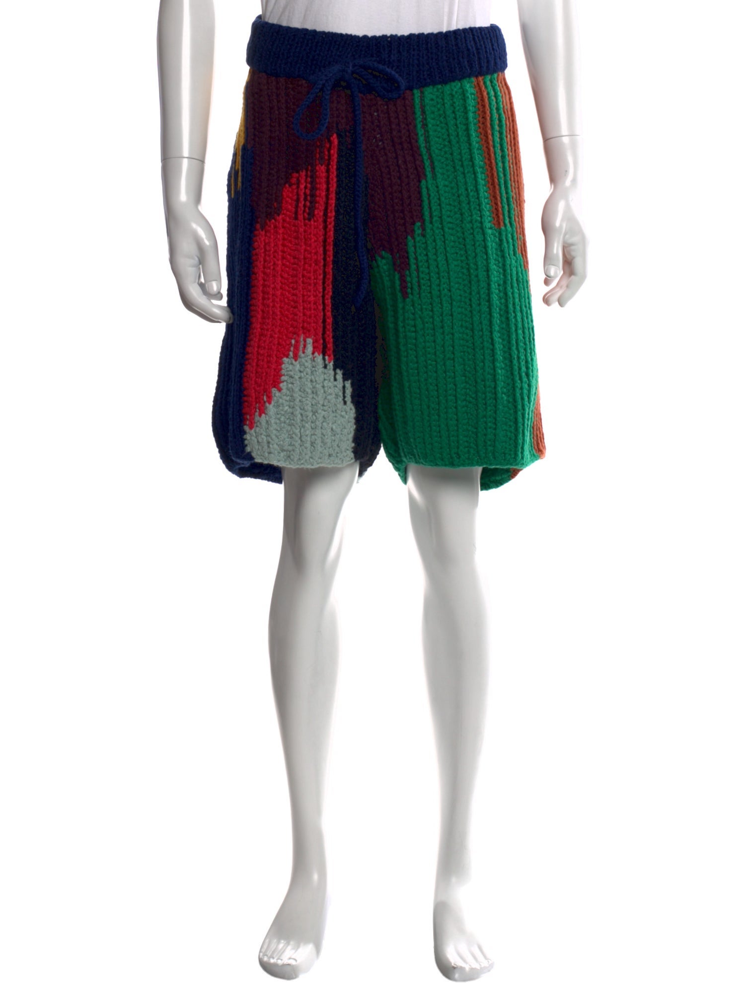 The Elder Statesman Colorblock Pattern Jogger Shorts