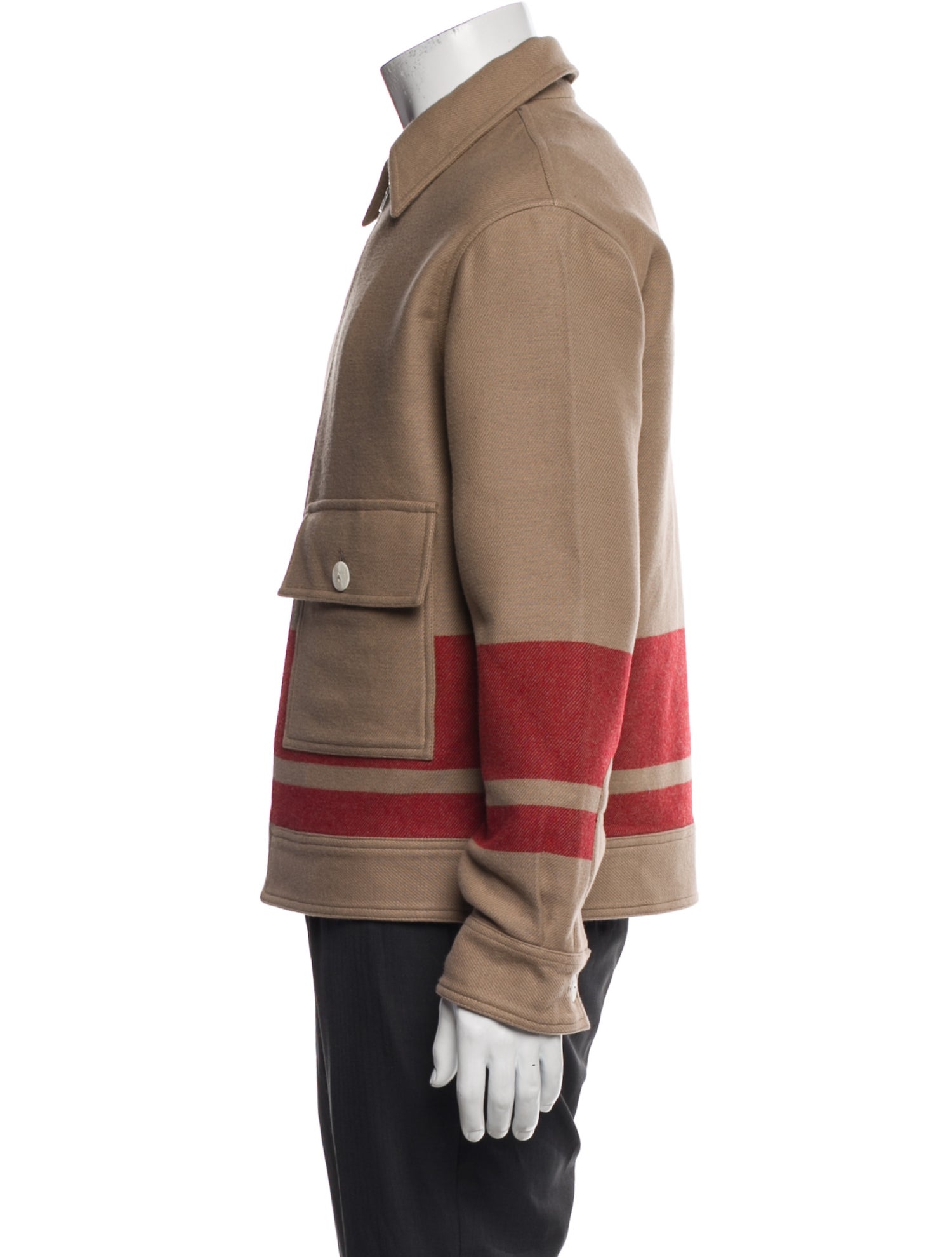 The Elder Statesman Wool Colorblock Pattern Bomber Jacket