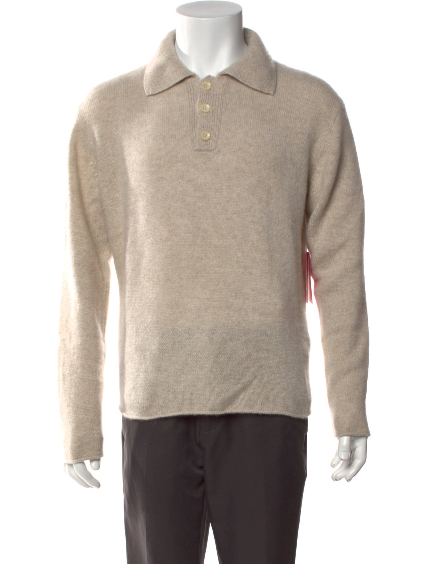 The Elder Statesman Cashmere Collar Polo Sweater w/ Tags