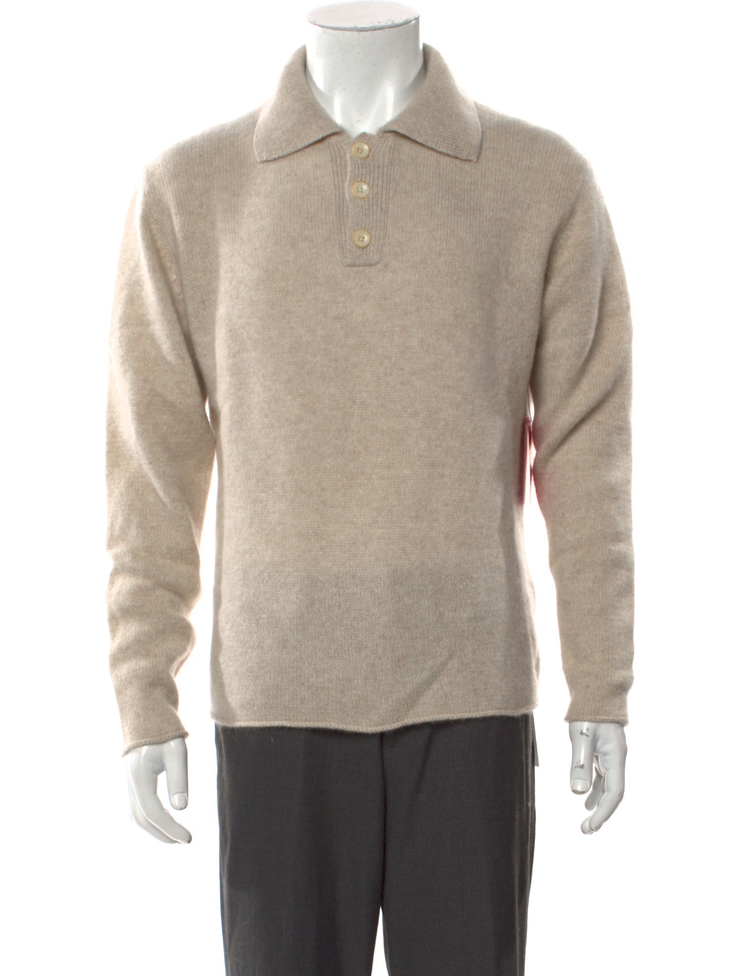The Elder Statesman Collar Long Sleeve Polo Sweater w/ Tags