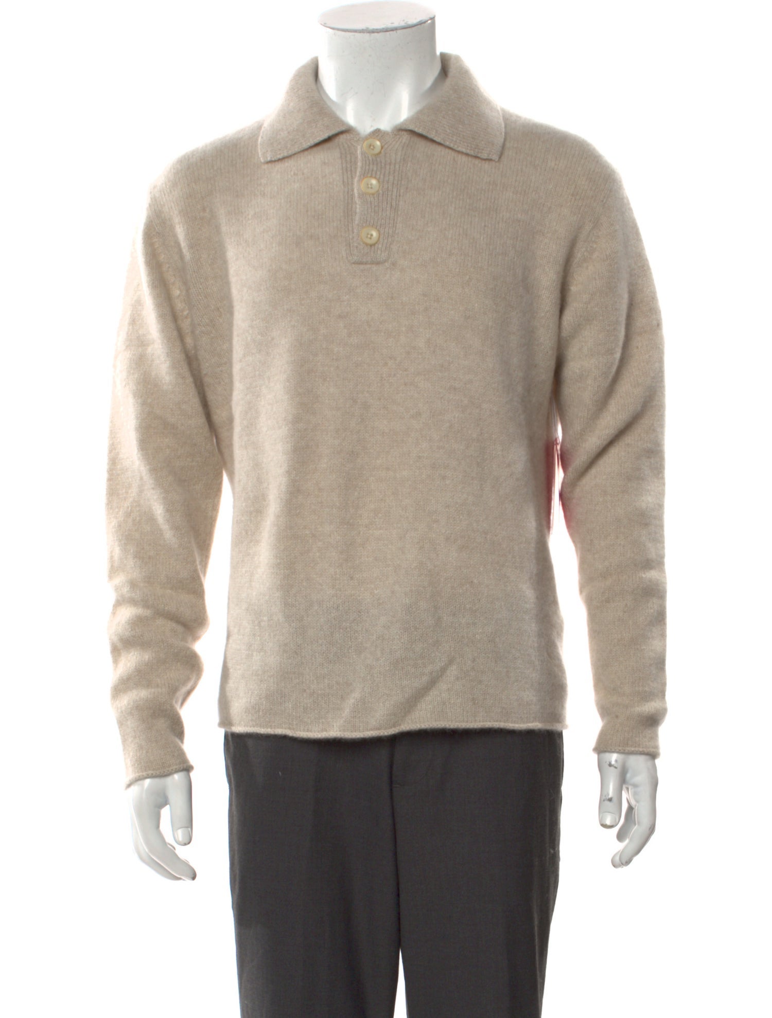 The Elder Statesman Cashmere Collar Polo Sweater w/ Tags
