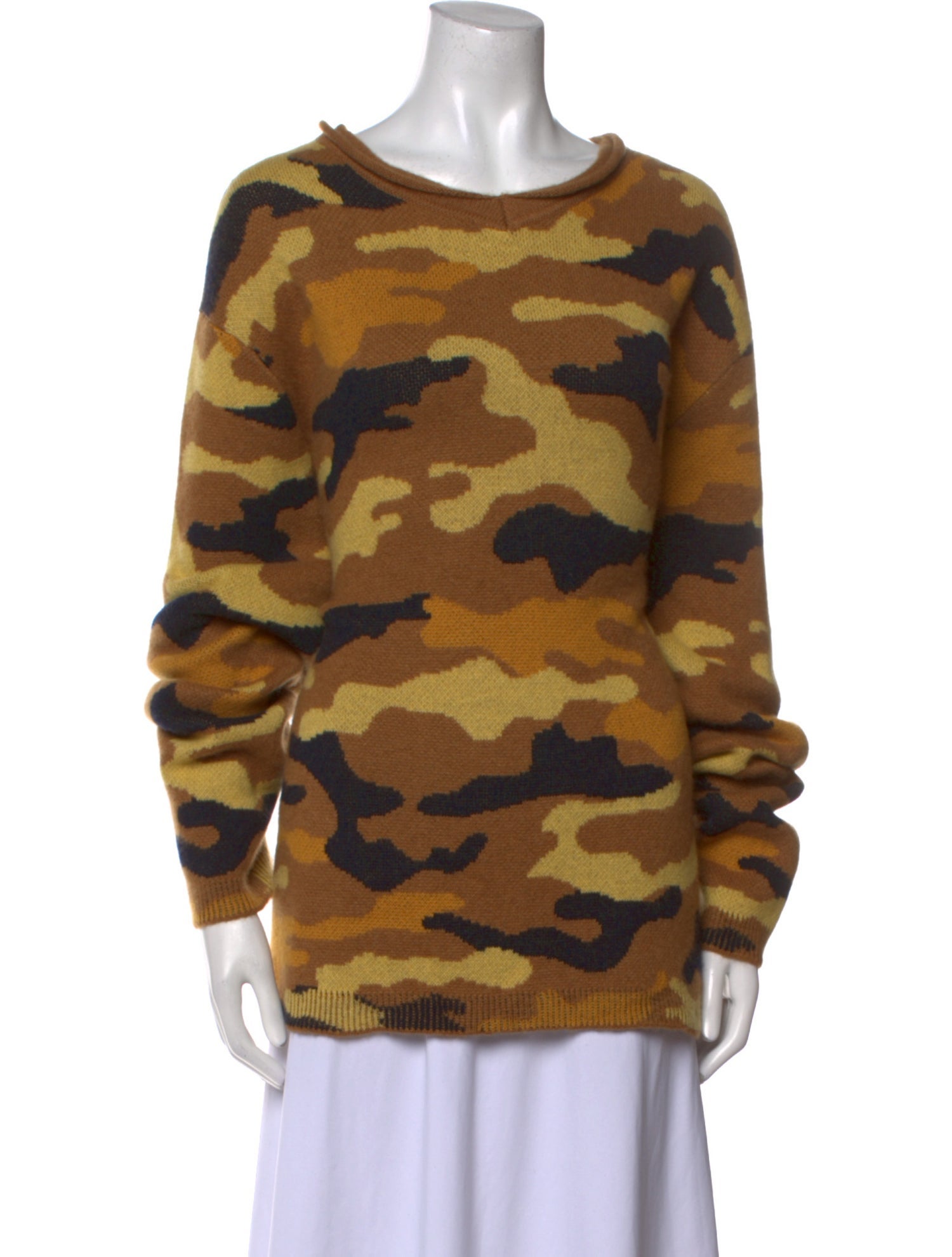 The Elder Statesman Printed Bateau Neckline Sweater