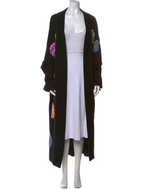 The Elder Statesman Graphic Print Open Front Sweater