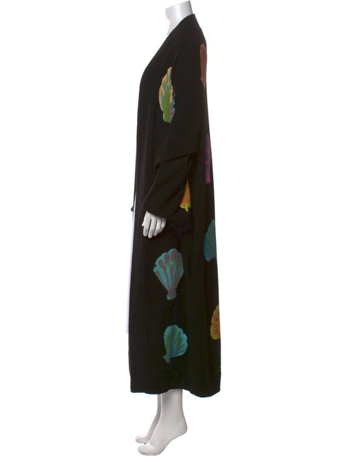 The Elder Statesman Graphic Print Open Front Sweater