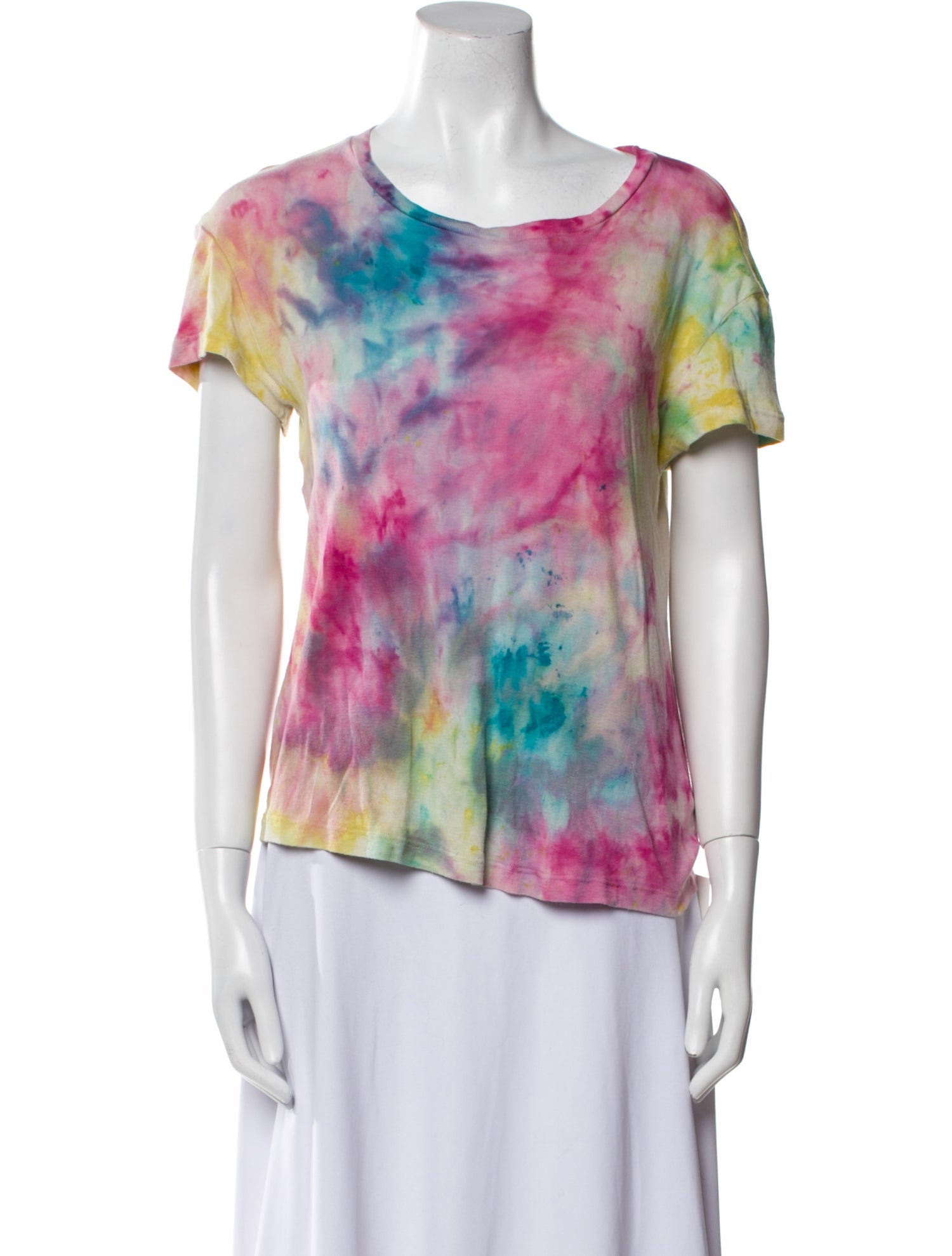 The Elder Statesman Tie-Dye Print Scoop Neck T-Shirt