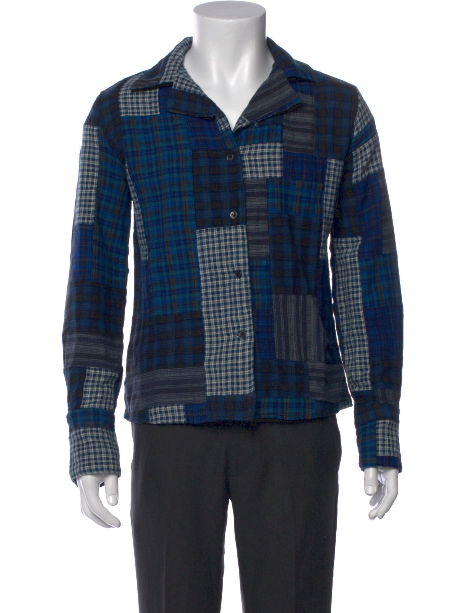 The Elder Statesman Plaid Print Long Sleeve Shirt