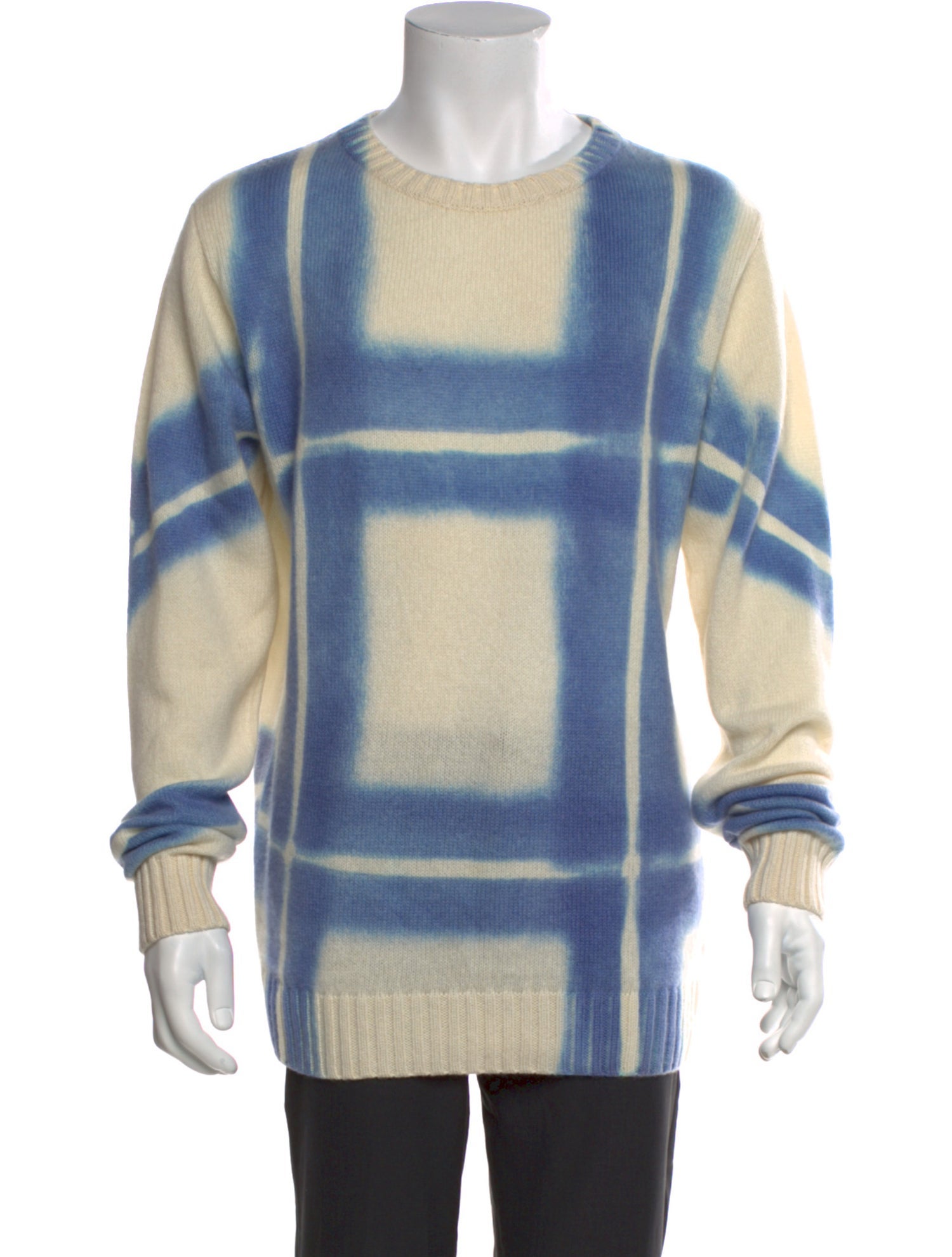 The Elder Statesman Cashmere Plaid Print Pullover