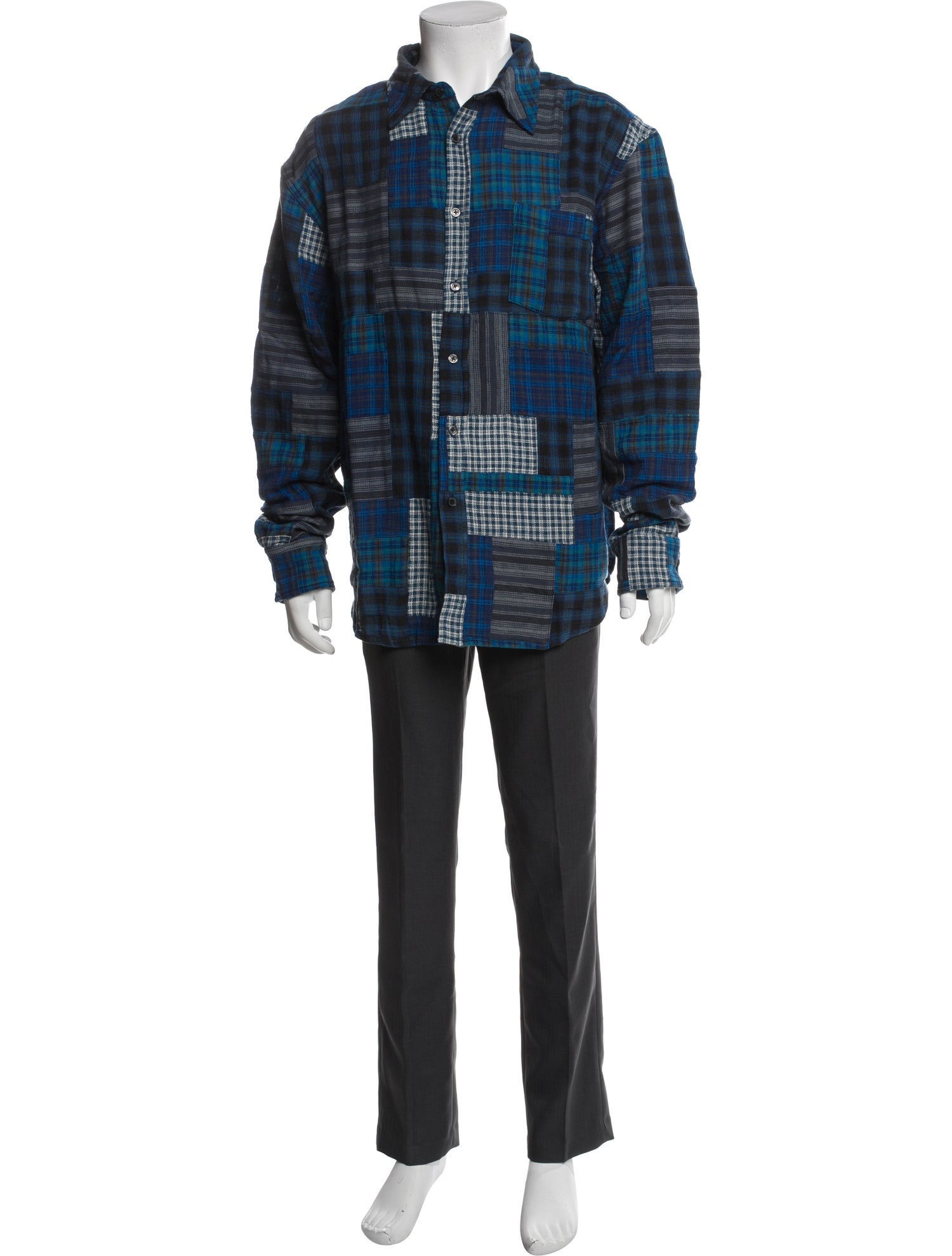 The Elder Statesman Plaid Print Long Sleeve Shirt