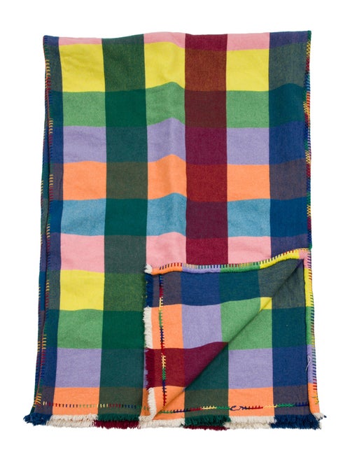 The Elder Statesman Color Block Throw Blanket