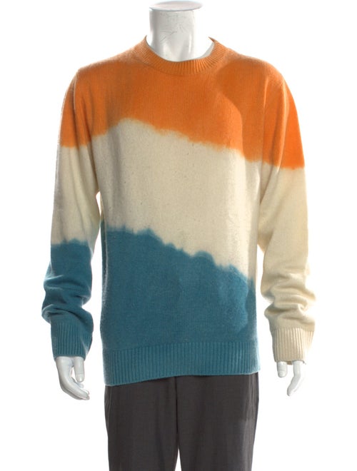 The Elder Statesman Cashmere Colorblock Pattern Pullover