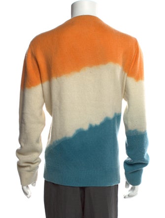 The Elder Statesman Cashmere Colorblock Pattern Pullover