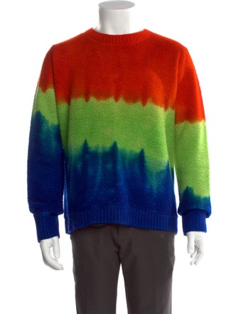 The Elder Statesman Colorblock Pattern Crew Neck Pullover
