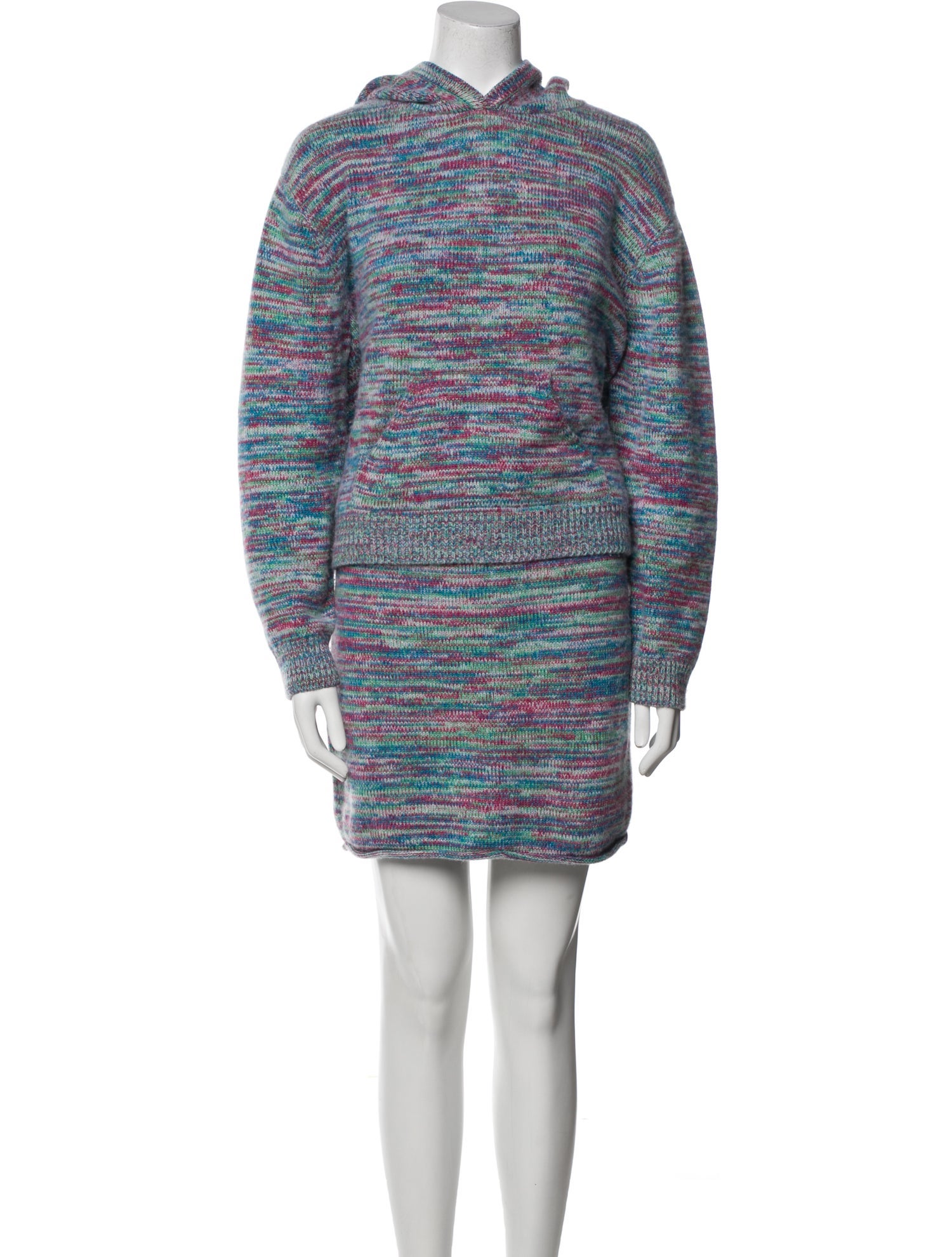 The Elder Statesman Cashmere Tie-Dye Print Skirt Set