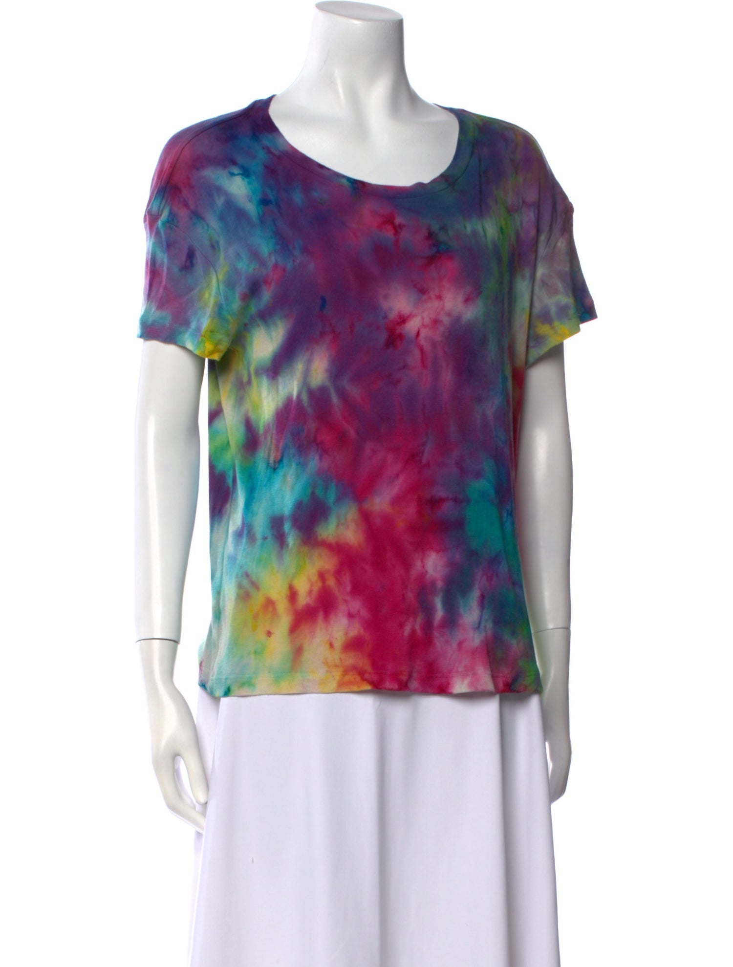 The Elder Statesman Tie-Dye Print Scoop Neck T-Shirt