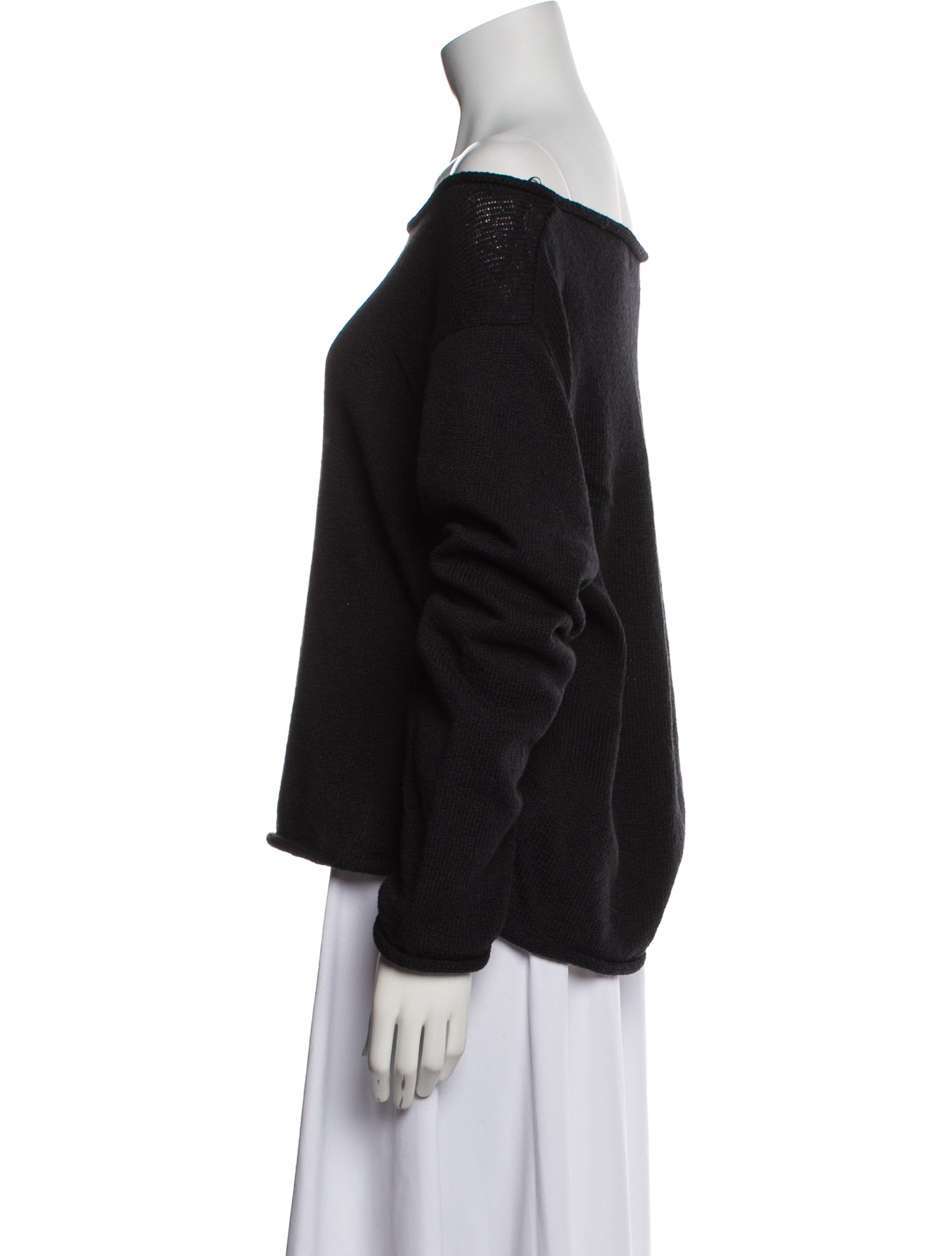 The Elder Statesman Off-The-Shoulder Long Sleeve Sweatshirt