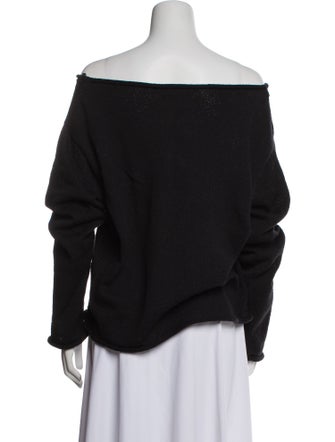 The Elder Statesman Off-The-Shoulder Long Sleeve Sweatshirt