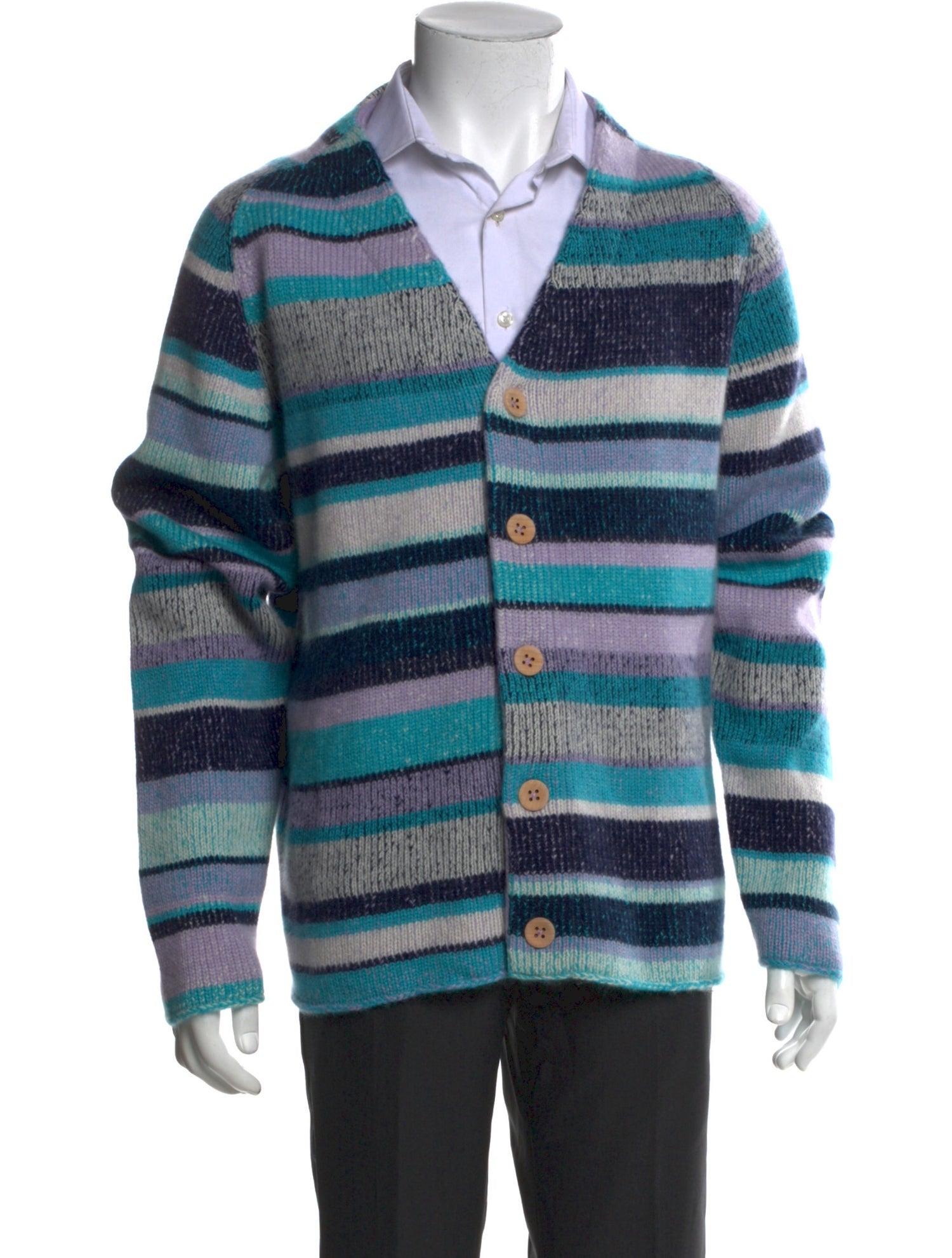 The Elder Statesman Cashmere Striped Cardigan w/ Tags