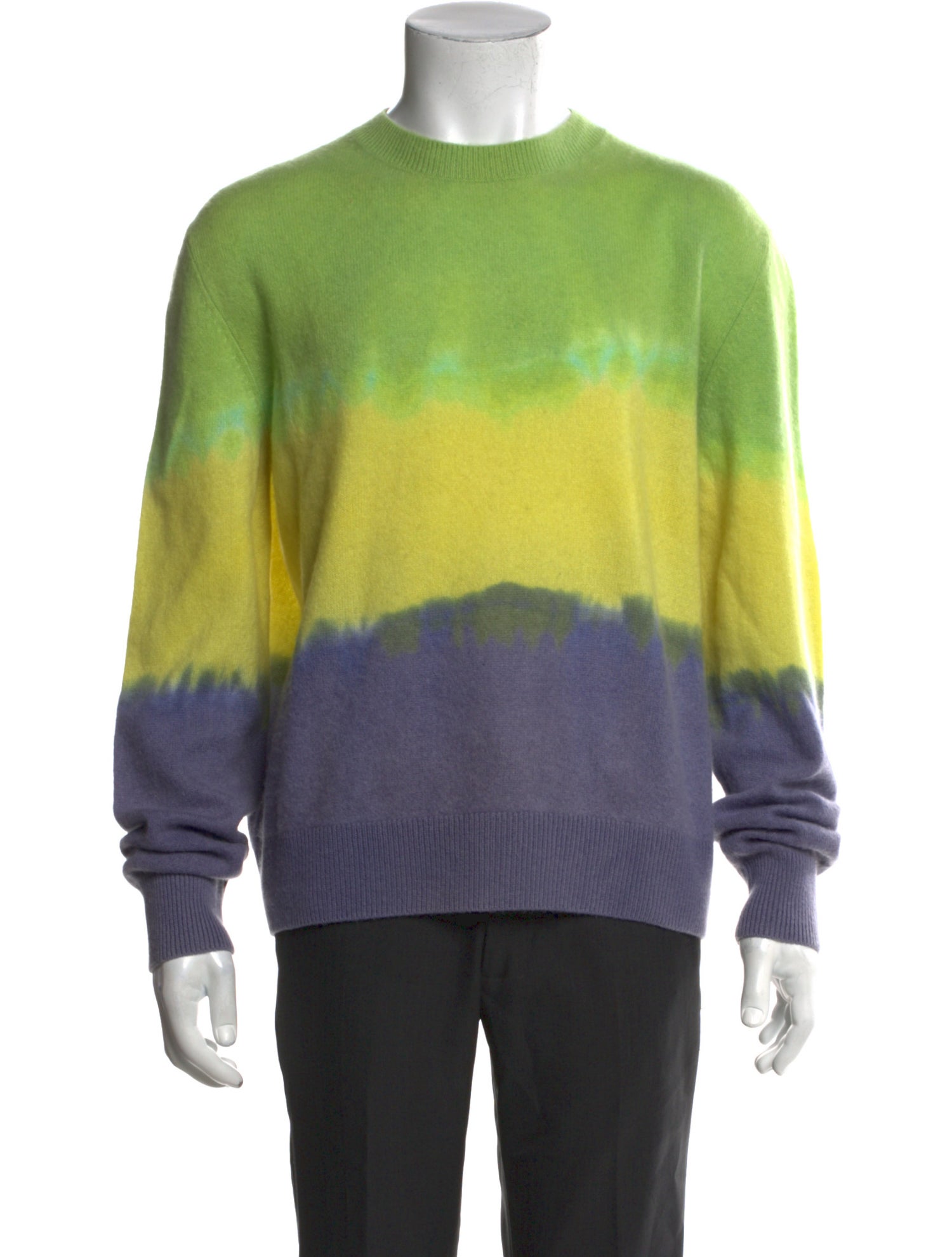 The Elder Statesman Colorblock Pattern Crew Neck Pullover