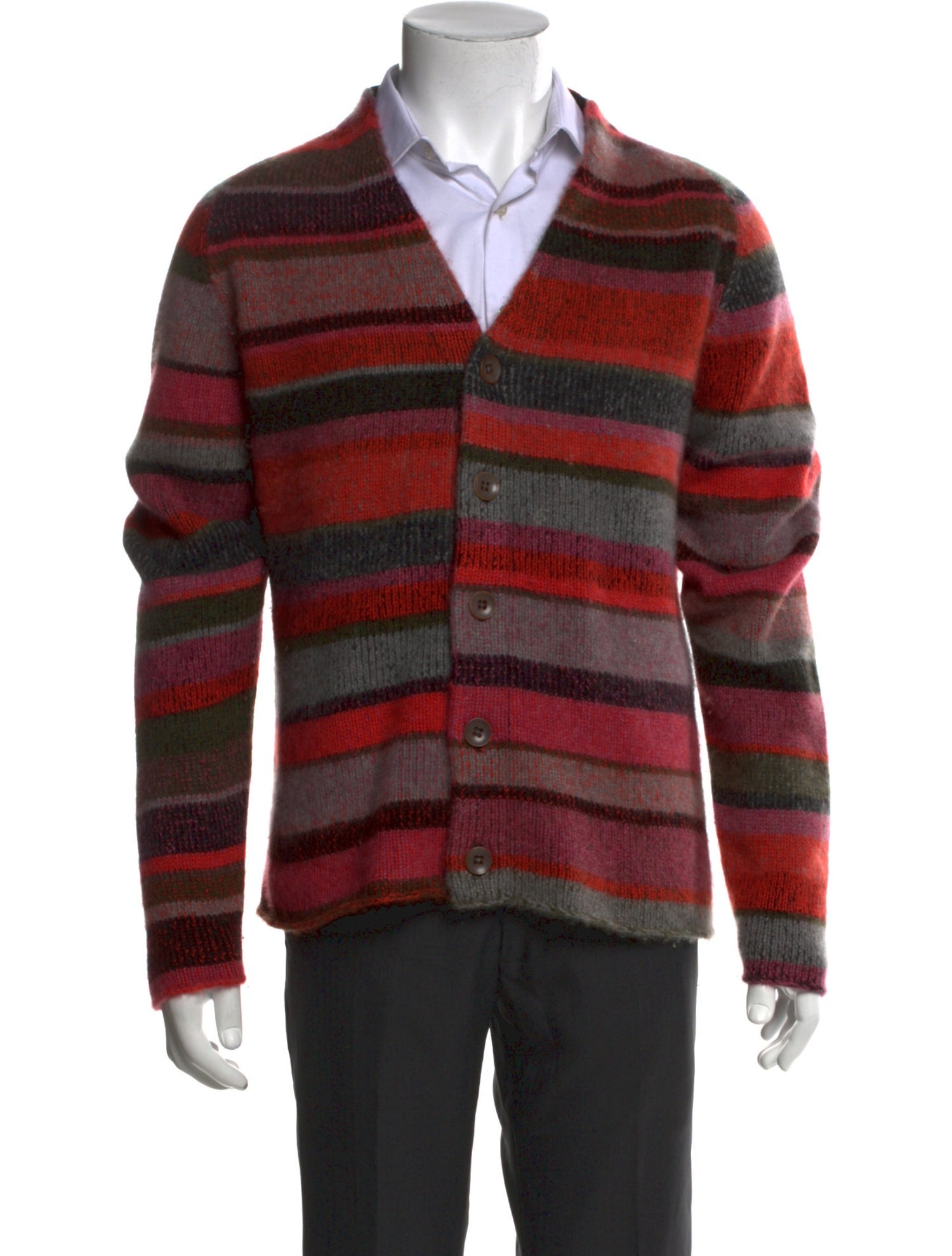 The Elder Statesman Cashmere Striped Cardigan