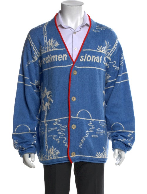 The Elder Statesman Printed V-Neck Cardigan