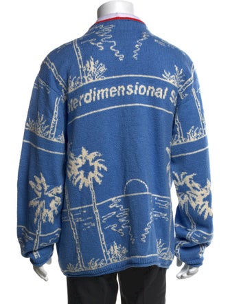 The Elder Statesman Printed V-Neck Cardigan