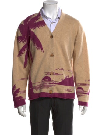 The Elder Statesman Cashmere Printed Cardigan